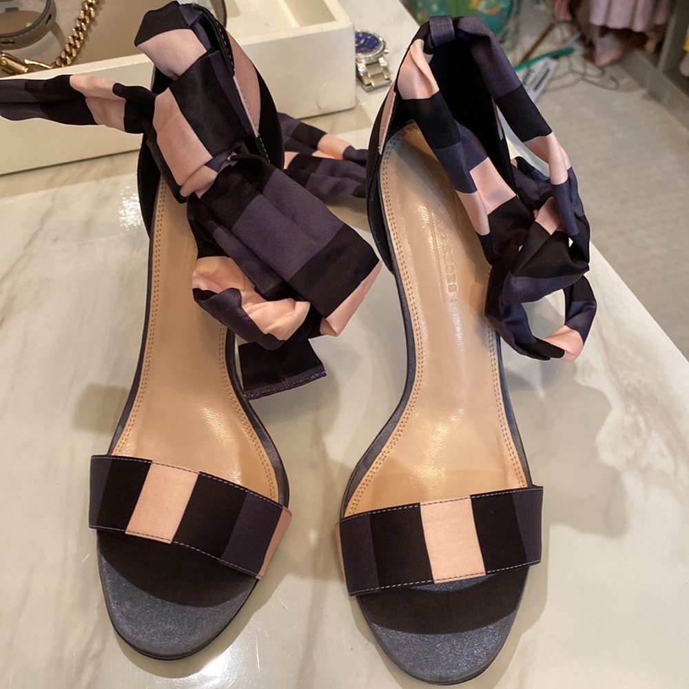 ASOS color blocked bow heels